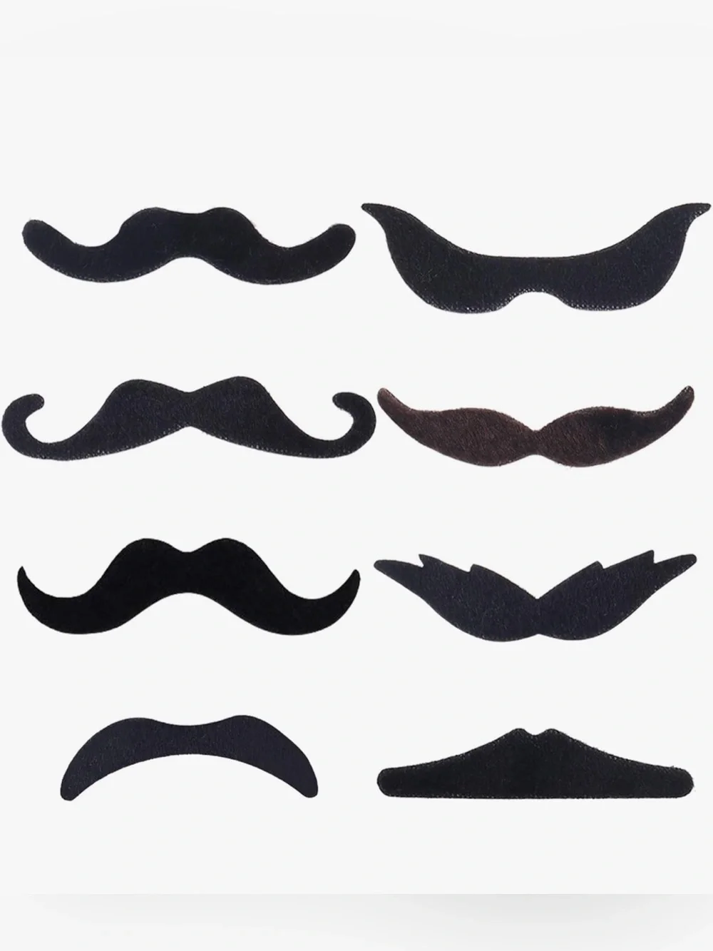 20 Fake Mustaches Self Adhesive Novelty Face Stickers Pirate Disguise Costume